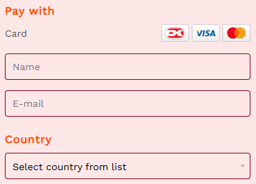 Betal med Euro - vælg land