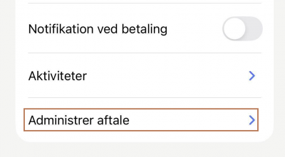 Administrer Aftale i MobilePay
