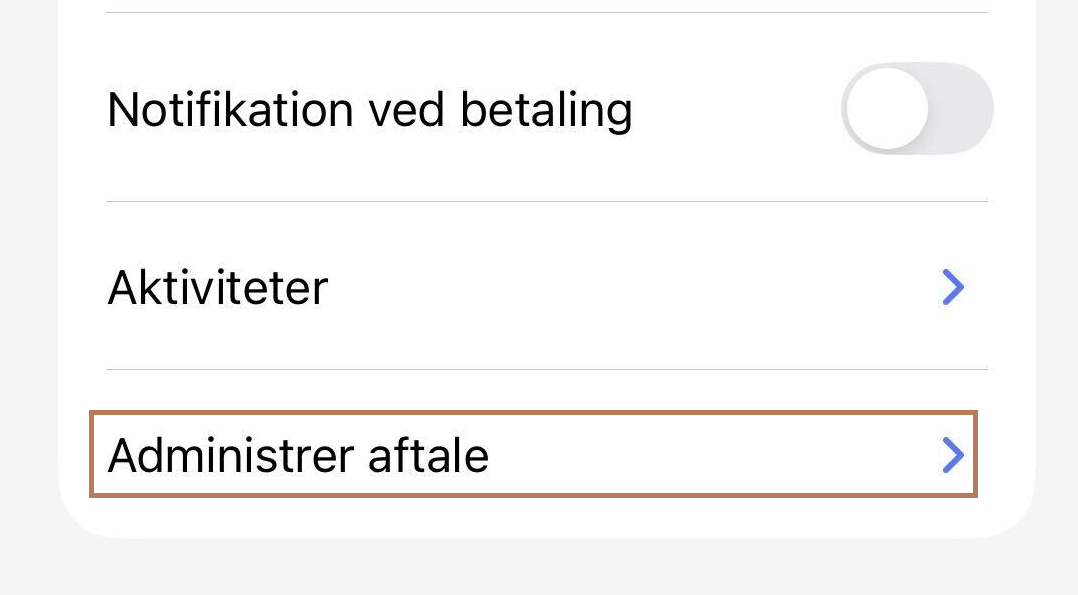 Administrer Aftale i MobilePay